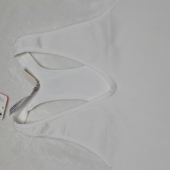 FP Movement Free Throw Crop Tank Top White Ribbed Racerback - Picture 5 of 11